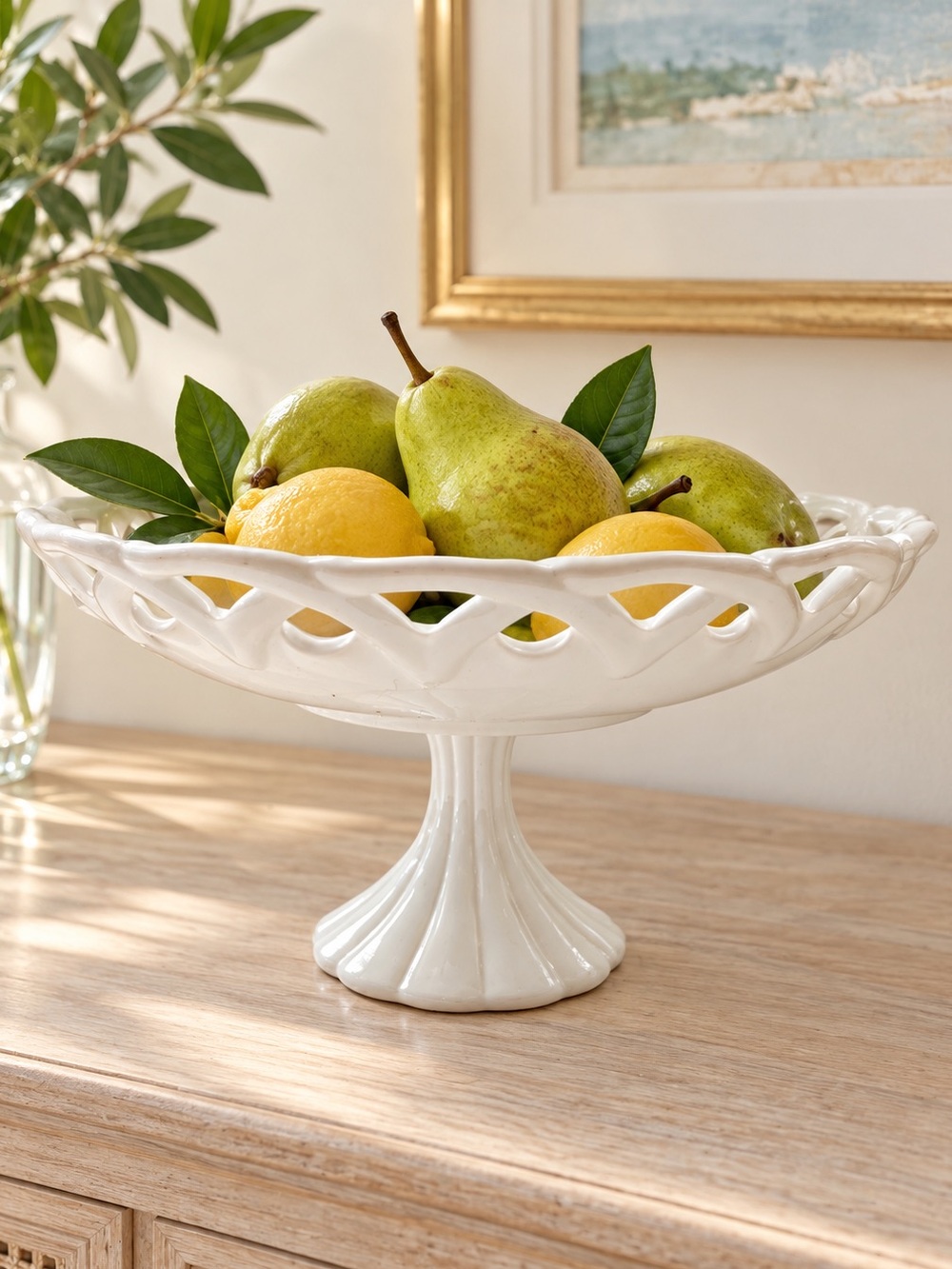Vintage Milk Glass Pedestal Fruit Bowl
Centerpiece